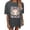 Dark Gray, variant on Womens "Wild West" Cow Skull T-Shirt Plus Size Retro Loose Fit Short Sleeve Graphic Tee Southwestern Cowboy Style Summer Fashion Top