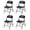 Black, variant on Costway Foldable Plastic Chairs Set of 12 with Curved PP Seat Ergonomic Backrest Metal Legs White