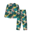 thumbnail image 2 of Uemuo Hawaiian Style Pattern Womens Pajama Sets,PJ Set for Women,Pajamas for Women Logo,Long Sleeve Pajama Set for Women,Soft Long Sleeve Top With Pants-XX-Large, 2 of 9