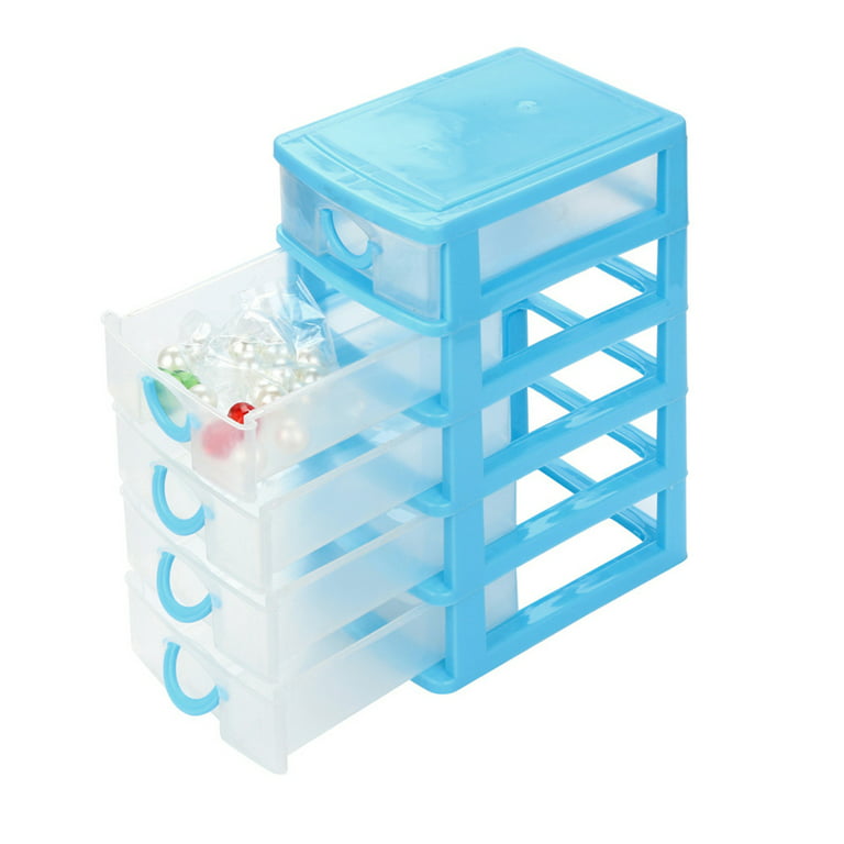 IRIS USA 4Pack 7qt/1.75gal Small Plastic Stackable Storage Drawers, White 