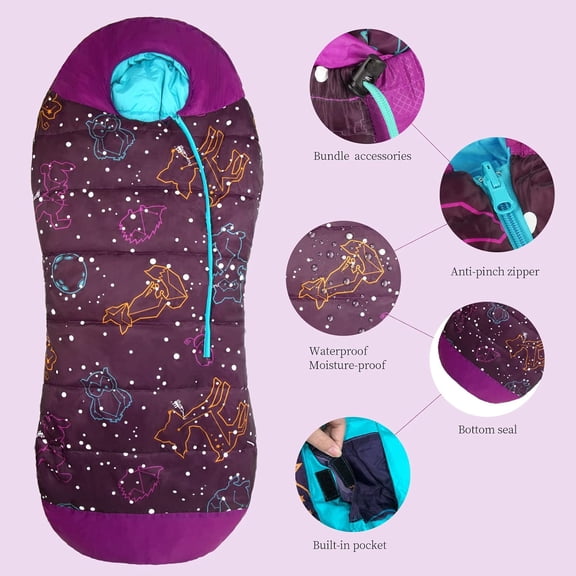 Glow in The Dark Mummy Sleeping Bag for Kids and Youth