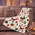 thumbnail image 6 of Traditional Santa Holiday Repeating Pattern Retro Cartoon Cheerful, Festive Holiday Scene, Warm Flannel Blanket for Living Room and Family Room, Art Lovers Christmas Gift, Festive Home Decor, 6 of 8