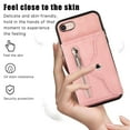 thumbnail image 6 of ELEHOLD Crossbody Wallet Case for  iPhone 8 / 7 / SE 2022 2020 4.7" with RFID Card Slots Zipper Pocket Kickstand Function Shockproof Purse Case with Detachable Shoulder Strap,Rosegold, 6 of 8