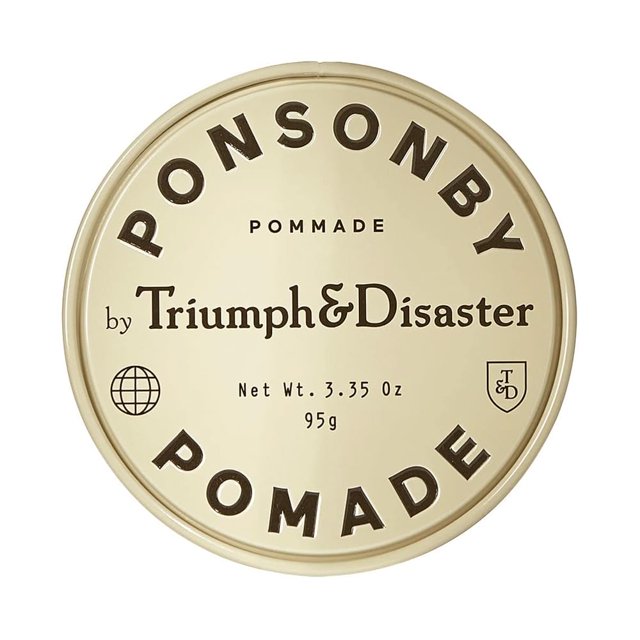 TRIUNFO Y DESASTRE | Pomada Ponsonby | Cera de peinado de fijación media para cabello fino a grueso - Acabado no graso de alto brillo para hombres 95 g