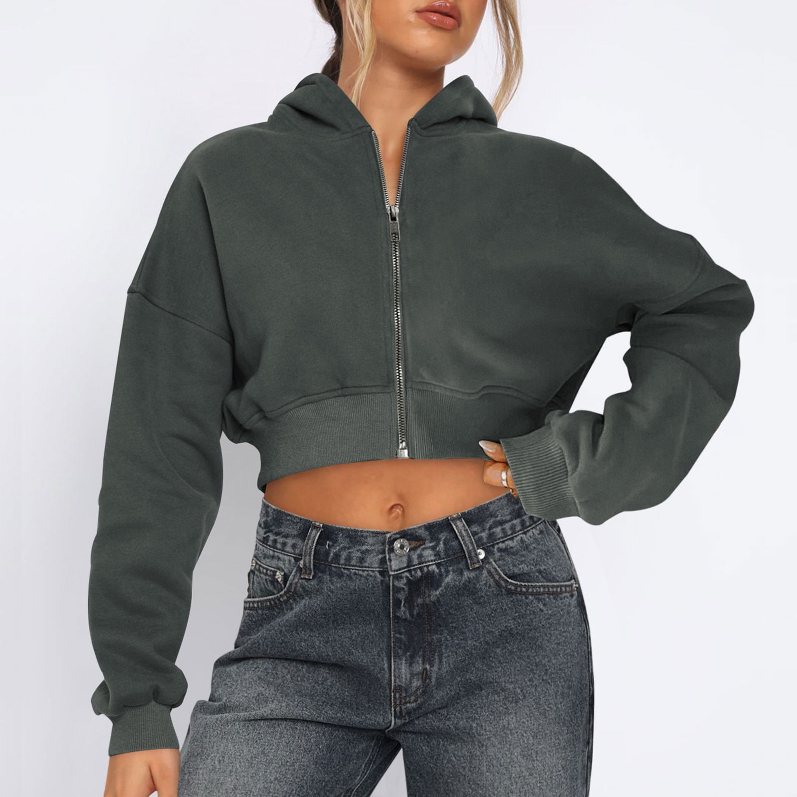 【lit】Dart Cropped Sweat Cropped sweatshirt w/ darts - LA Trends Addict