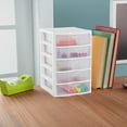 thumbnail image 6 of Sterilite Clearview Small Plastic 5 Drawer Desktop Storage System, 4 Pack, White, 6 of 10