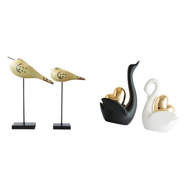 Estatuas de pájaros,Estatuas de pájaros de madera,decoración del hogar,decoraciones de pájaros,estatua de cisne,Estatuas y figuras de cisnes de cerámica modernas Esculturas,Escultura de