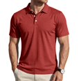thumbnail image 3 of Mfakffe Mens Polo Shirts Casual Short Sleeve Golf Tshirt Summer Big and Tall Lapel Collar Top Comfortable Cotton Tees (Wine, L), 3 of 4