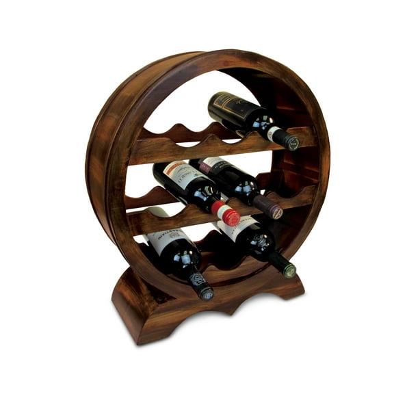 Puzzled Solomon Freestanding Wood Circle Wine Rack Holder