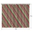 thumbnail image 5 of Red and Green Christmas Striped Pattern Shower Curtain 84"x72" ,Bathroom Decorative Shower Curtains Set with 12 Hooks,Modern Waterproof Washable Shower Curtain, 5 of 6