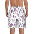 thumbnail image 3 of Kdxio Lavender Flowers Pattern Mens Casual Shorts - Drawstring Summer Beach Sports Shorts for Men, 3 of 9