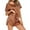 Brown, variant on Inleife Two Piece Sets for Women Summer Womens Fashion Solid Round Neck Pajama Set Home Clothing T-shirt Shorts Blouses Set Red Sizes XXL