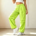 thumbnail image 6 of Women Quick Dry Casual Sweat Pants, Elastic Drawstring High Waist Wide Leg Trousers, Lightweight Breathable Joggers for Sports Street Daily Wear Green XXL(XXL), 6 of 6
