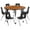 Oak, variant on Flash Furniture Emmy Mobile 47.5" Circle Wave Flexible Laminate Activity Table Set with 16" Student Stack Chairs, Grey/Black