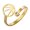 Gold, variant on HIJONES Women's Basketball Cubic Zirconia Stainless Steel Adjustable Open Ring Band Personalized Simple Daily Jewelry Silver