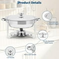 thumbnail image 3 of 6 Pack Rectangular & Round Chafing Dish Combo,Stainless Steel Catering Chafer with Lids, Pans & Fuel Holders,Complete Food Server for Catering, Wedding Events, Home Parties and Buffet Serving, 3 of 9