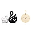 thumbnail image 1 of Figuras de pareja de cisnes de , escultura y reloj de pared de madera, adorno decorativo nórdico moderno minimalista para oficina, hogar y do, 1 of 8