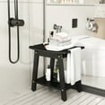 thumbnail image 4 of Gymax Shower Bench Seat HIPS Shower Stool w/Handle Shower Head & Soap Holder Black, 4 of 10