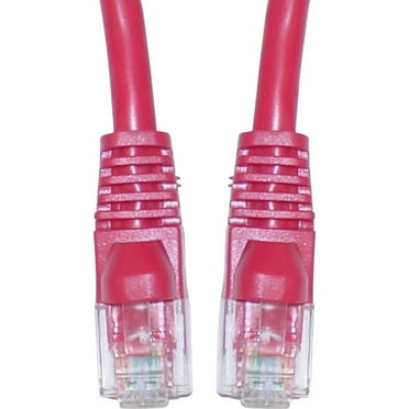 Cat6 Ethernet Cable, 24AWG, RJ45 Gold Plate Connector, ETL, 4 Pair Stranded Copper, Snagless Mold Boot Unshielded Twisted Pair (UTP) Internet Network Patch Cable, 2 Foot, Red, CableWholesale