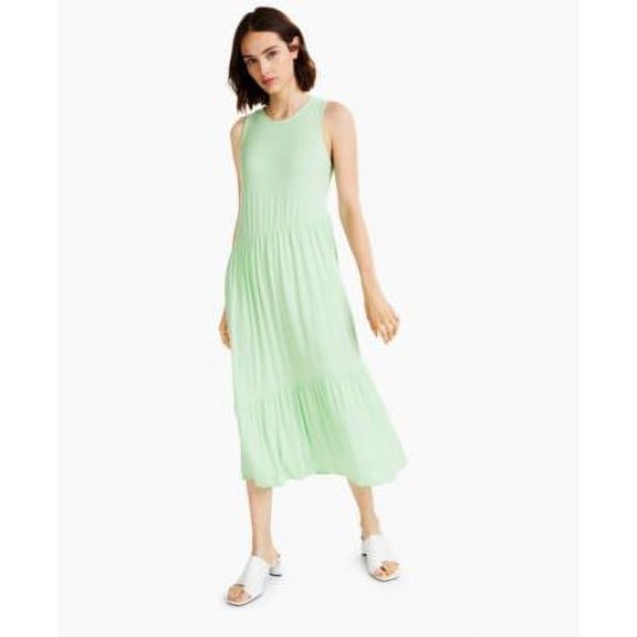 MSRP $100 Alfani Tiered Midi Sleeveless Dress Green Size XL