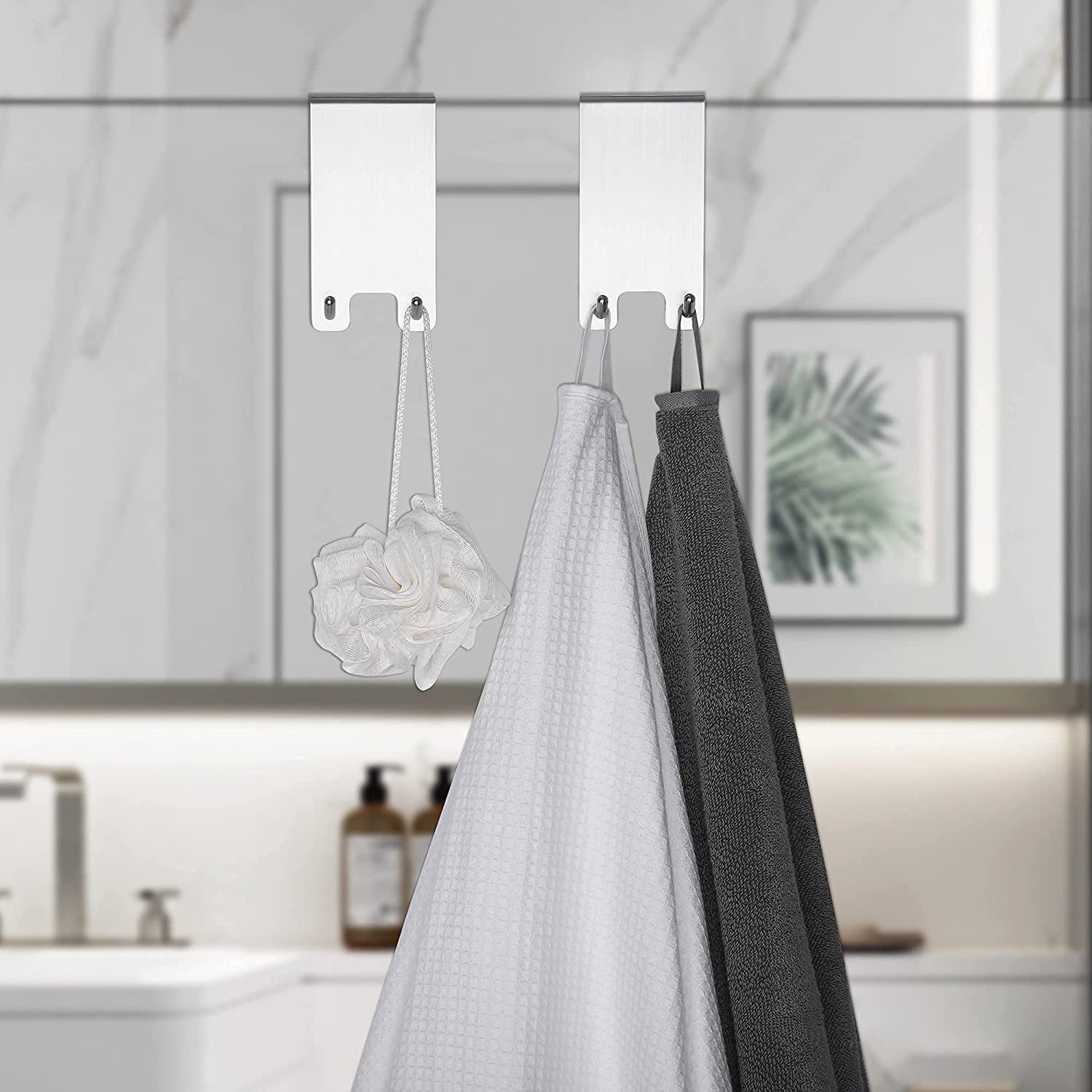 Details about    Shower Door Hooks Towel Hooks for Bathroom Frameless Glass Shower 2-Pack 
