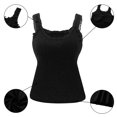 thumbnail image 4 of Black Tank Tops for Women Tank Tops with In Bras Lace Spaghetti Strap Camisole Casual Padded Sleeveless Ribbed Shirts, 4 of 6