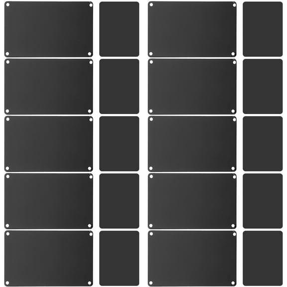 FELTECHELECTR Aluminum Black Signs 20Pcs 3.14X2.36X0.04In