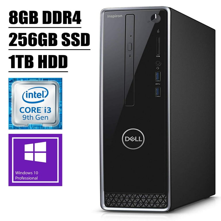 Dell Inspiron 3471 2020 Premium Small Desktop I 9th Gen Intel Quad-Core  i3-9100 I 8GB DDR4 256GB SSD 1TB HDD I WiFi HDMI DVD Keyboard and Mouse