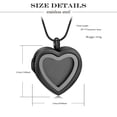 thumbnail image 2 of Heart Shaped Memorial Ash Locket Necklace Keepsake Pendant with Chain for Ashes, Hair, Mementos, 2 of 5