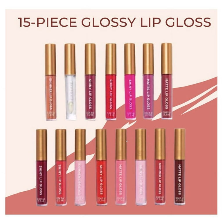 15 Piece Lip Gloss Set Matte and Shiny and Shimmer New In Box