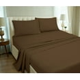 thumbnail image 6 of ROYALE LINENS Striped Bed Sheet Set - Brushed Microfiber 1800 Bedding - 1 Fitted Sheet, 1 Flat Sheet, 2 Pillow case - 4 Piece Damask Stripe Bed Sheet Set (Stripe Chocolate, California King), 6 of 10