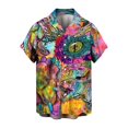 thumbnail image 1 of Camisas De CompresióN Para Hombre Camiseta de manga corta con botón de impresión 3D digital de playa de ocio de moda de día de la independencia de verano para hombre (U, 3XL), 1 of 5