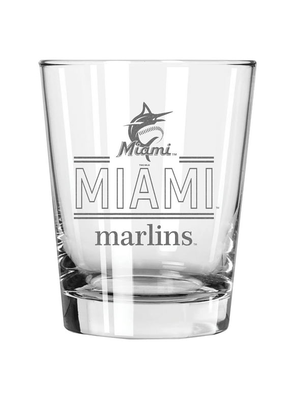 The Memory Company Miami Marlins 15oz. Double Old Fashioned Glass