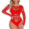 thumbnail image 1 of Gibobby Ropa interior mujer Lencería para mujer, enterizo de peluche con entrepierna a presión(Rojo, Talla única), 1 of 5