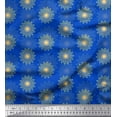 thumbnail image 1 of Soimoi Blue Cotton Voile Fabric Artistic Flower Mandala Print Fabric by Yard 42 Inch Wide, 1 of 3