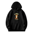 thumbnail image 1 of Men's Long Sleeve Hoodie Pullover Sweatshirt with Cartoon Fox Design ' MUSIC ' & ' I LOVE MUSIC ' Text Front Pockets Relaxed Fit, 1 of 7