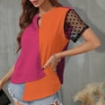 thumbnail image 4 of Itsame Short Shirt Sleeved Tops for Womens New Fashionable Round Neck T-Shirt Blouses Orange Size 2XL, 4 of 5