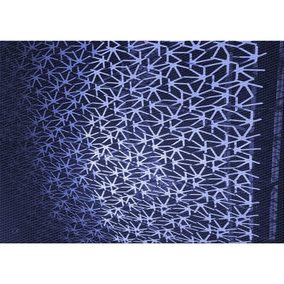 Ahgly Company Machine Washable Indoor Rectangle Transitional Periwinkle Purple Area Rugs, 7' x 10'
