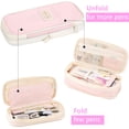 thumbnail image 3 of Rirool Large Capacity Pencil Case, Expandable Pencil Pouch Big Pen Bag for School Supplies with Zipper, Deformable Organizer for Teen Girls Boys, Pink, 3 of 7