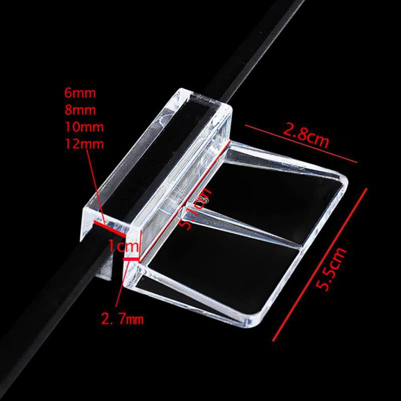 Buy 4 Pcs Fish Tanks Glass Cover Clip,6mm/8mm/10mm/12mm Aquariums Fish Tank Acrylic Clips Glass