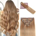 thumbnail image 1 of Extensiones de cabello humano real POGINJA con clip, 18 pulgadas, 100 g, 1 of 6