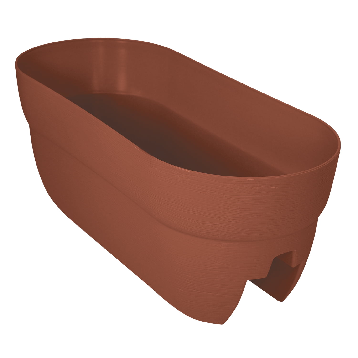 Bloomers Rail Picker Self-Watering Rail Planter Grow Box – 24" Weatherproof Resin Planter  – Terracotta