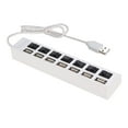 thumbnail image 3 of EeaseCA 7 Ports USB 2.0 Hub Data Transfer with Individual Switches for PC Laptop (White), 3 of 7