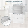 thumbnail image 3 of Gymax Bathroom Floor Storage Cabinet Freestanding Cupboard Pantry w/ 2 Drawers, 3 of 9