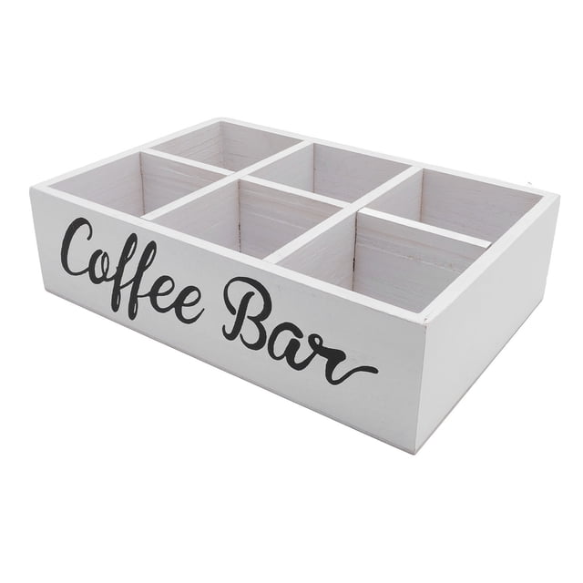 Contenedor De Cápsulas De Café, Organizador De Estación De Café De Con Divisores Extraíbles Y Cesta Con Asa Para Paquetes De Azúcar Y Té