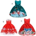 thumbnail image 5 of SILVERCELL Toddler Girl Christmas Holiday Dress Cartoon Santa Claus Cartoon Print Princess Dress Kids Bowknot Sleeveless Gown Puffy Skirt 2-10T, 5 of 5