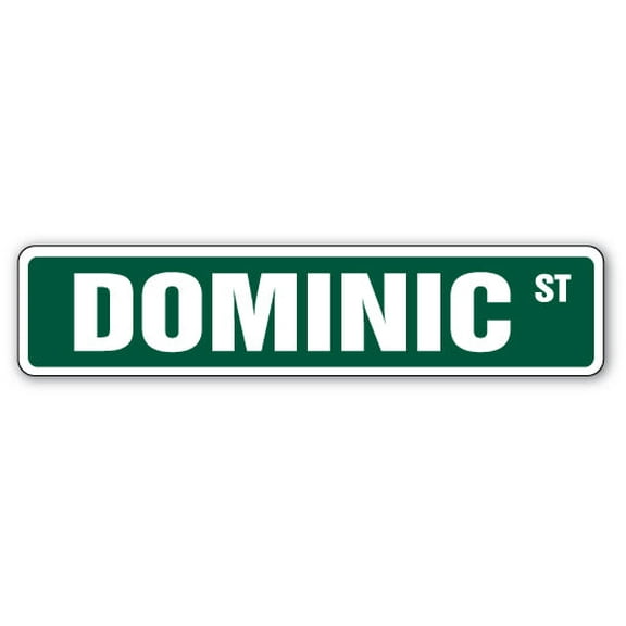 DOMINIC Street Sign Childrens Name Room Sign | Indoor/Outdoor | 18" Wide