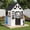 White, variant on Dateyes Kids Wooden Playhouse 4x4FT Indoor Outdoor Cottage with Kitchen Sink, Blackboard & Doorbell