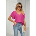 thumbnail image 3 of Anbech Ruffled Sleeve Womens V Neck Shirt 2024 Tunic Casual Blouse Tops, 3 of 8
