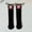 Black, variant on Girl's Colorful Novelty Socks, Funny Big Mouth Design with Braids Mid-Calf Crew Socks, Quirky Gift for Boys Girls, White, One Size